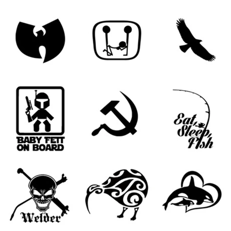 Langru Wu Tang Clan Hip Hop Band Black Car Bumper Sticker Decalcomania In Vinile Accessori Per Auto Moto Casco Tronco Camper Decalcomanie
