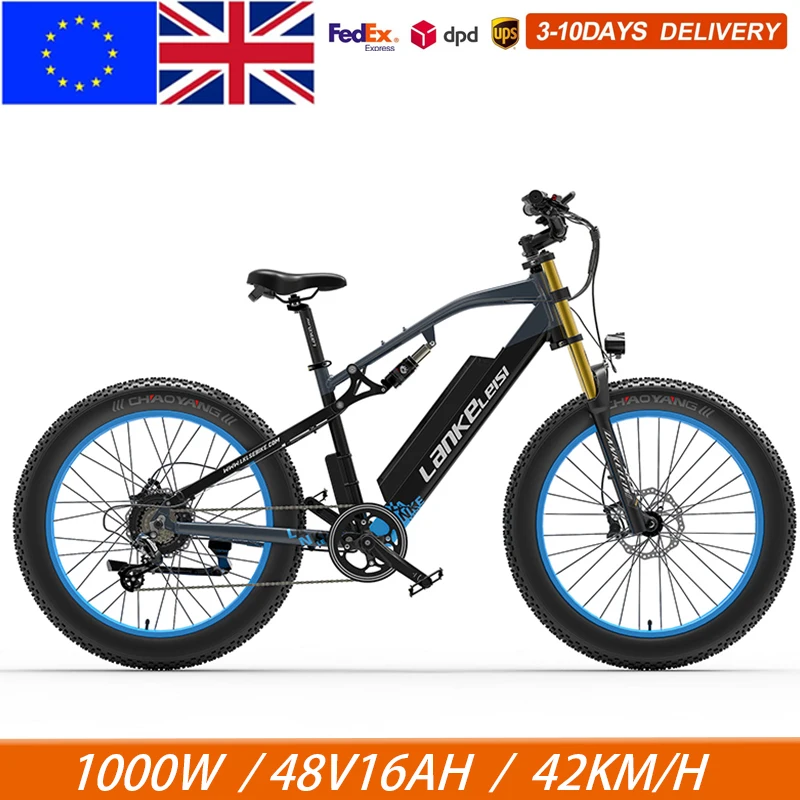 Lankeleisi Rv700 1000W 48 V16Ah Freno Idraulico A Doppia Sospensione 26*4.0 Fat Bike Snow Bike