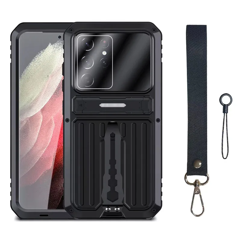 S21 Ultra Armor Metal Shockproof For Samsung Galaxy S22 Ultra S22 + S21Fe Cases Cover Heavy Duty Mobile Protection Fundas Coques