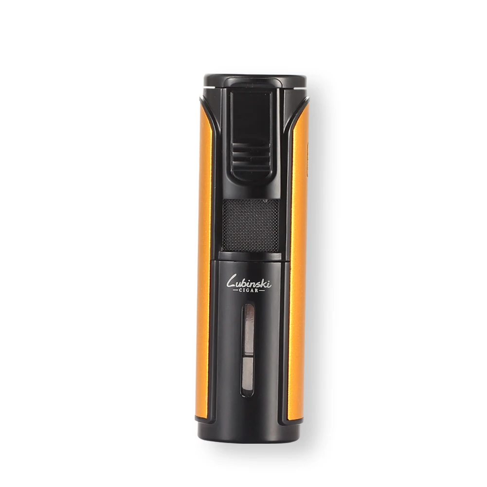 Lubinski Novità Accendisigari Butano 5 Jet Flame Torch Accendini Antivento Metal Gas Briquet Con Tagliasigari