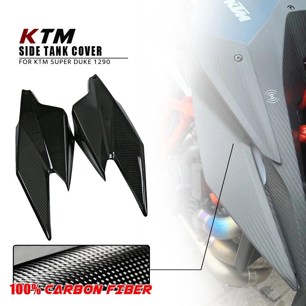 Per Ktm Superduke 1290 2020 2021 2022 100% Dry Carbon Fiber Side Tank Plate Cover Carenatura Accessori Moto