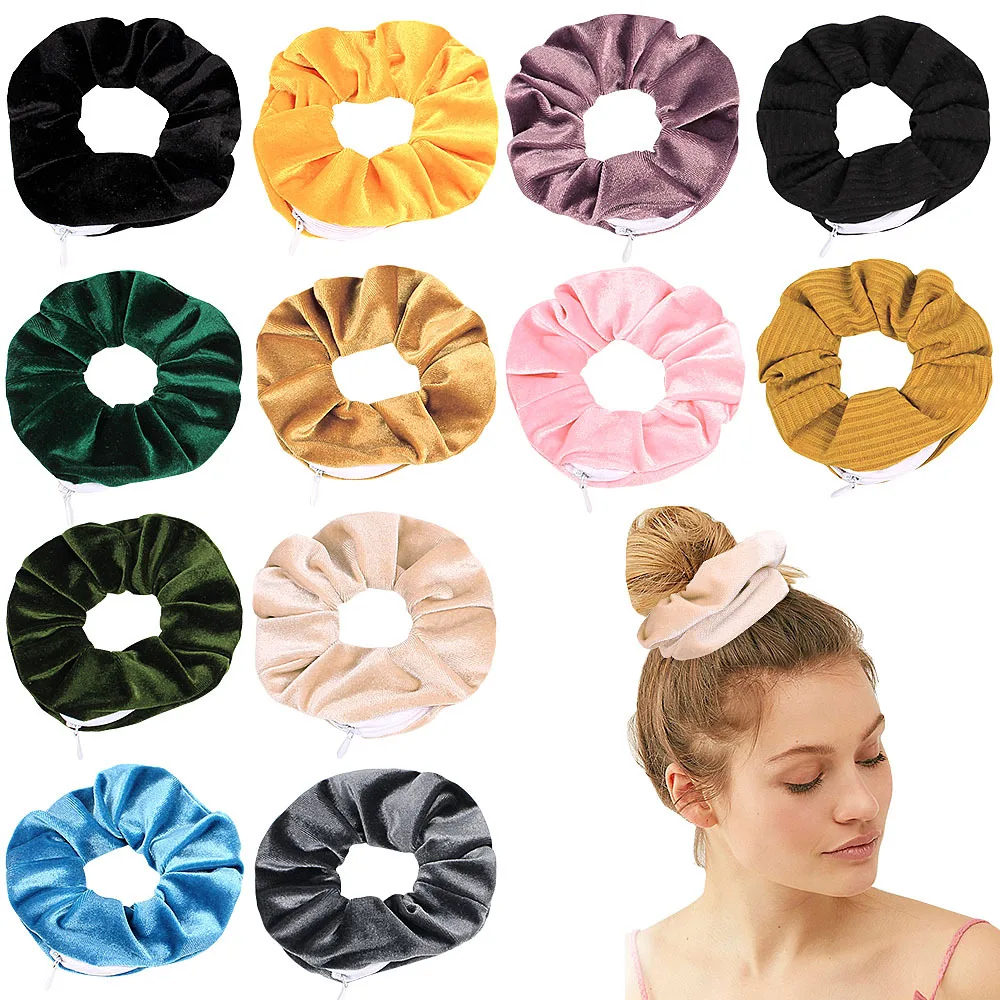 Sight Secret Hair Tie Hair Scrunchie Muslimatexmuslimah Scomparto Portaoggetti Nascosto Con Zip Stash Pocket Travel Diversion Stash Safe Container