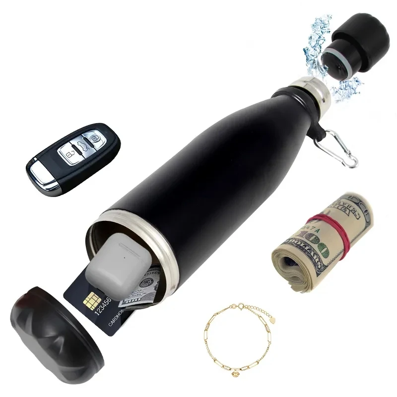 Secret Hidden Safe Diversion Water Bottle Steel Secret Stash Spot Può Cassaforte Nascosta Vano Portaoggetti Per Carte Chiavi Contanti Denaro