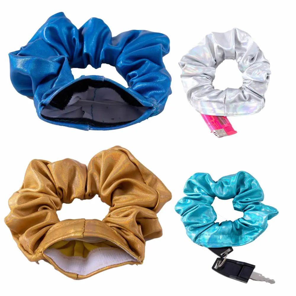 Hair Scrunchie Muslimatexlimatexlimah Scomparto Portaoggetti Nascosto Sight Secret Hair Tie Con Stash Pocket Travel Diversion Stash Safe Container