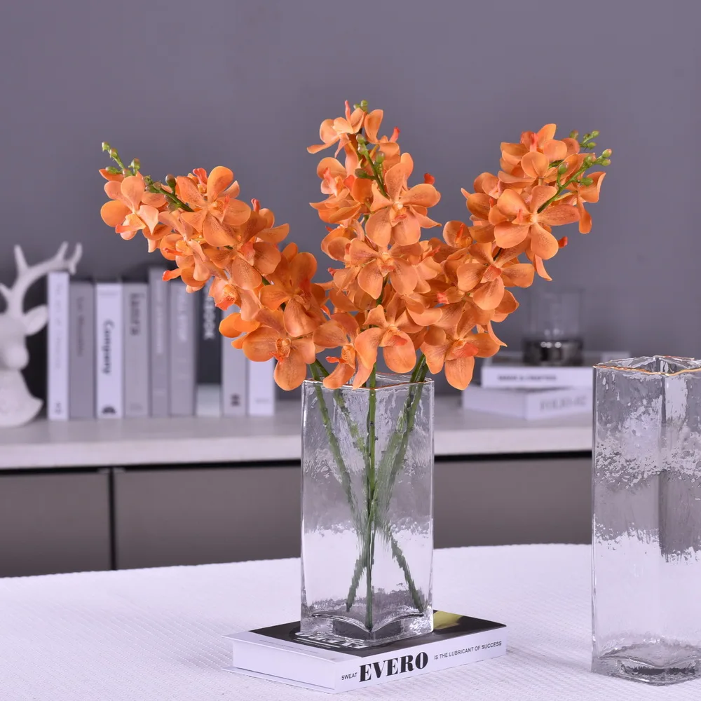 62Cm Real Touch Cymbidium Orchid Wedding Party Home Decor False Vanda Orchidee Composizione Floreale Materiali Flores Artificiales