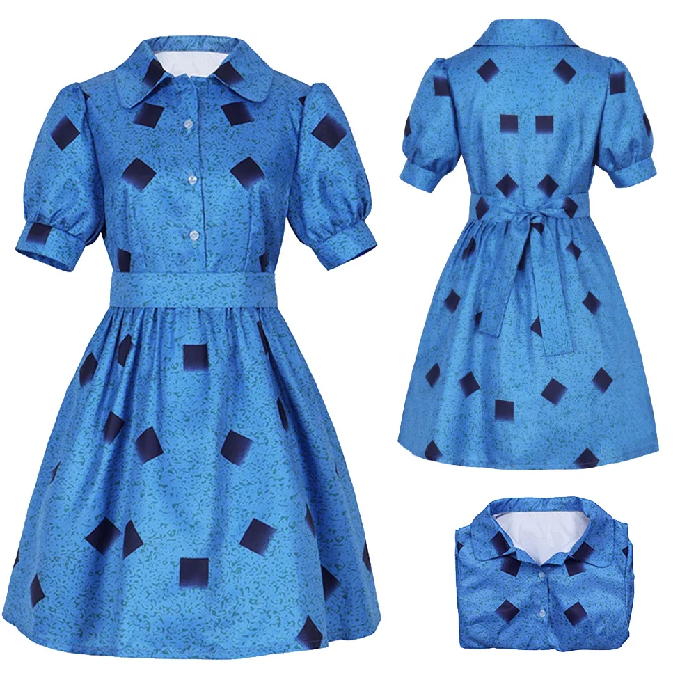 Kids Girls Matilda Cosplay Costume Tv Roald Dahl Matilda The Musical Dress Bambini Cloth Outfit Halloween Carnival Party Suit