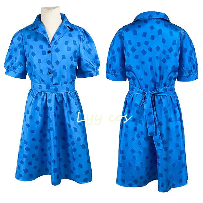 Matilda Cosplay Roald Dahls Matilda The Musical Cosplay Costume Kids Girl Musical Blue Dress Halloween Birthday Party Clothing