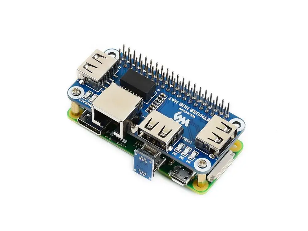 Waveshare Ethernet/Usb Hub Cappello Per Raspberry Pi 1X Rj45 Porta Ethernet 3X Porte Usb 5V