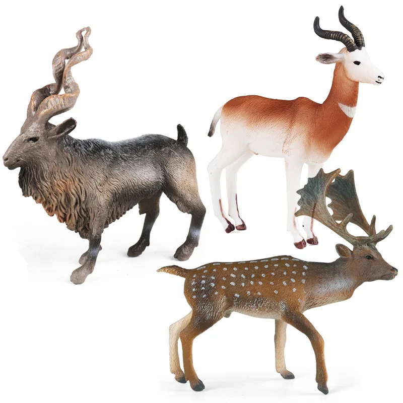 Animali Selvatici Simulati Foresta Capra Falconeri Hallow Deer Nanger Dama Model Action Figures Goat Miniacture Giocattoli Educativi Per Bambini