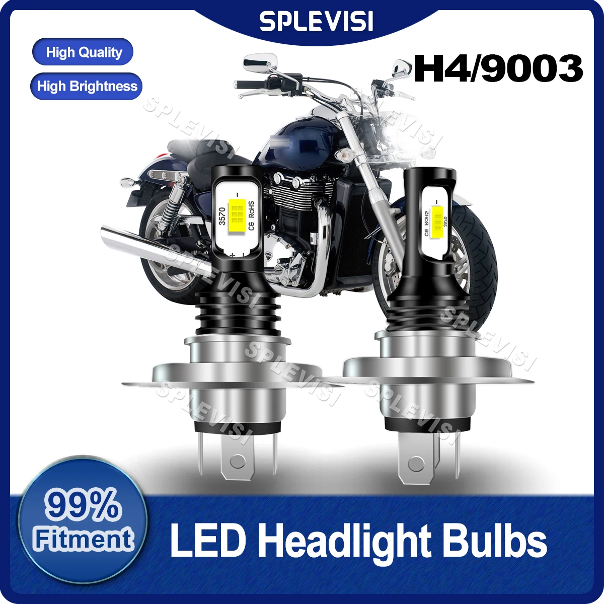 Hid White H4/9003 Led Faro 12V-24V 8000Lm/Coppia Per Triumph Thunderbird 1995-2017 Triumph Tiger 1996-2006 Moto Lampadine