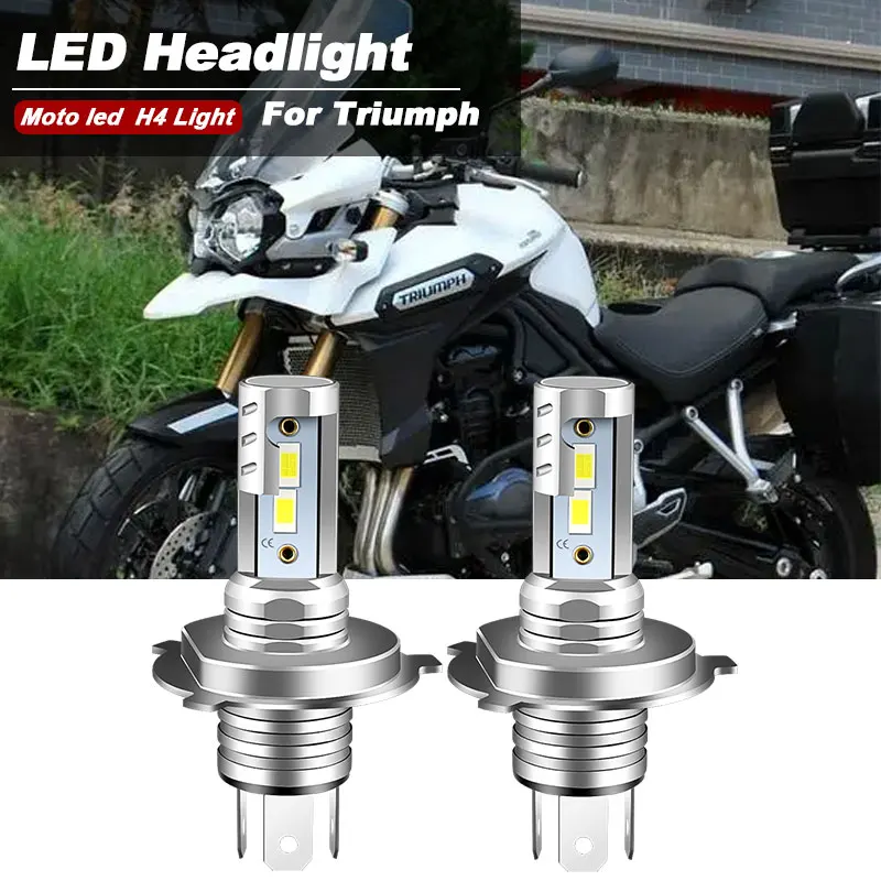 Kit Alto/Basso 9600Lm 6000K H4 6000K Delle Lampadine Del Faro Del Motociclo Led 2Pcs Per Triumph Tiger Explorer 1200 1215 Xc-Xrx 800Xc
