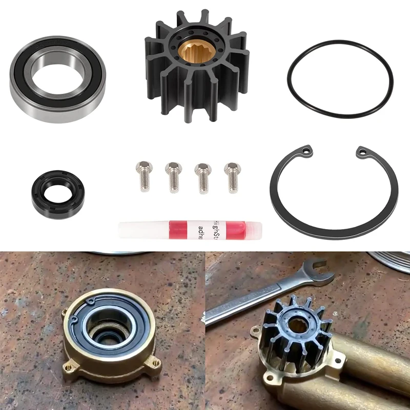 Nony Boat Tools Kit Di Ricostruzione Della Riparazione Della Pompa Dell'Acqua Di Mare Grezza 10 Pezzi Montato Sull'Albero Motore Adatto Per Volvo Pent