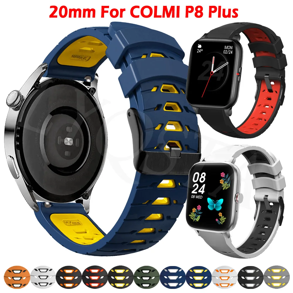 Cinturino In Silicone Smartwatch 20Mm Per Cinturino Colmi P8 Plus Per Cinturino Colmi P8 Pro/P8 Se/P12/P9/P10