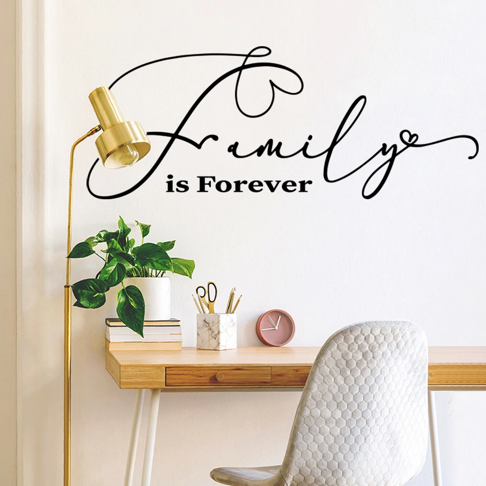 Family Is Forever Heart Wall Sticker Soggiorno Camera Da Letto Family House Love Motivational Quote Wall Decal Vinyl Home Decor