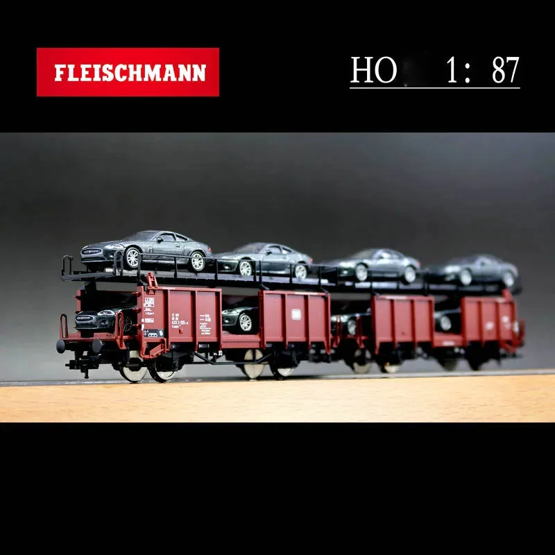 Ho 1/87 Train Model Fleischmann Car Transporter Set A Due Sezioni Modello Di Treno Giocattolo