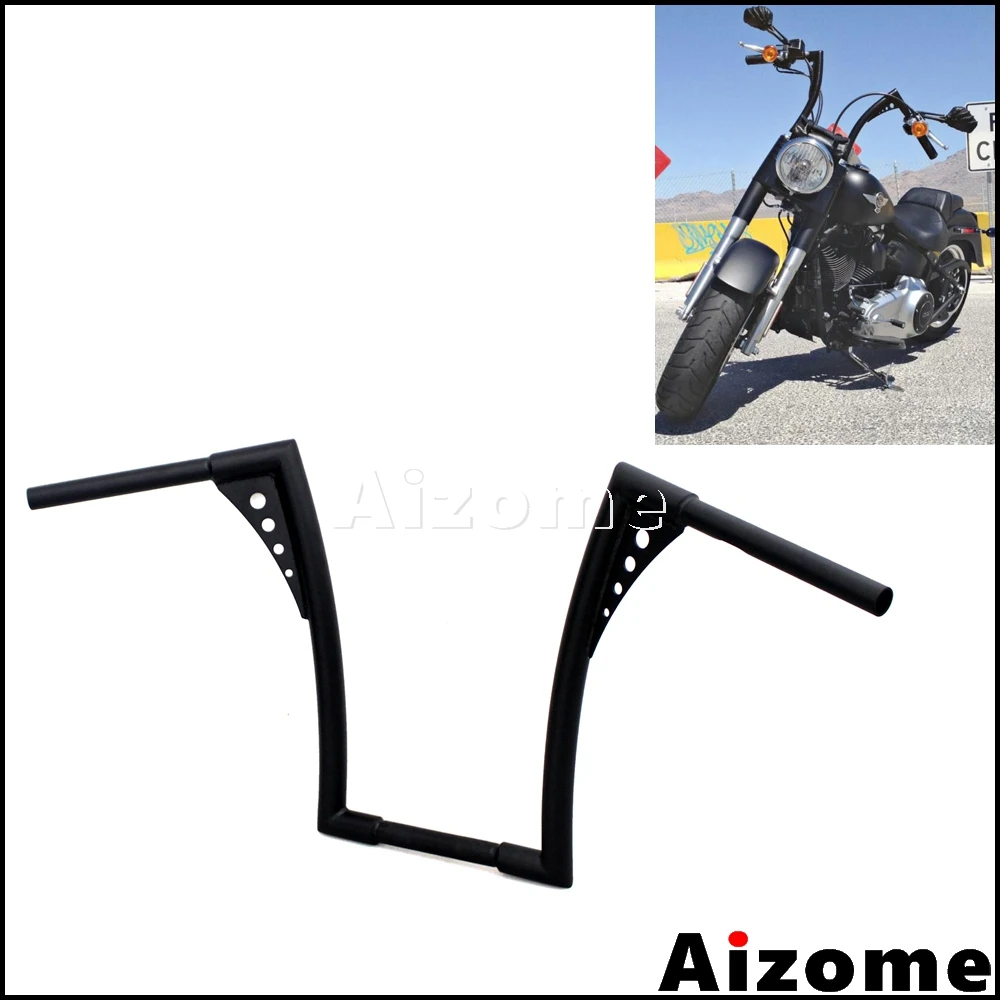 Nero Moto Ape Hangers Bar 1-1/4 "16" Rise Manubrio Per Harley Sportster Xl Softail Flst Fxst Custom Chopper Bobber