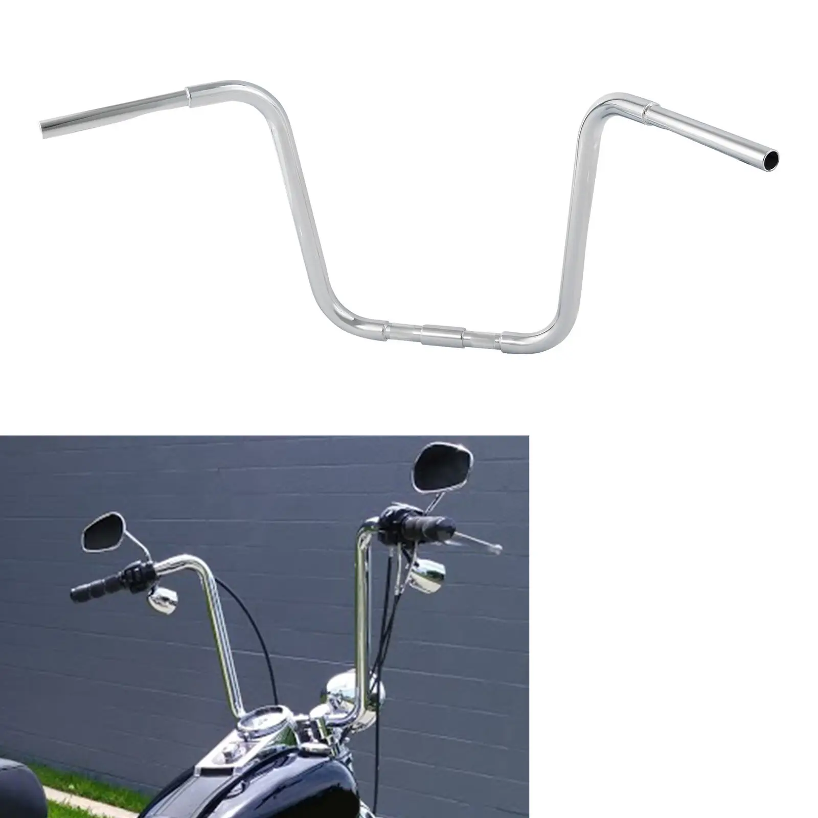 Moto Chrome 1.25 "Fat 17" Rise Ape Hanger Bar Manubrio Per Modelli Harley Springers