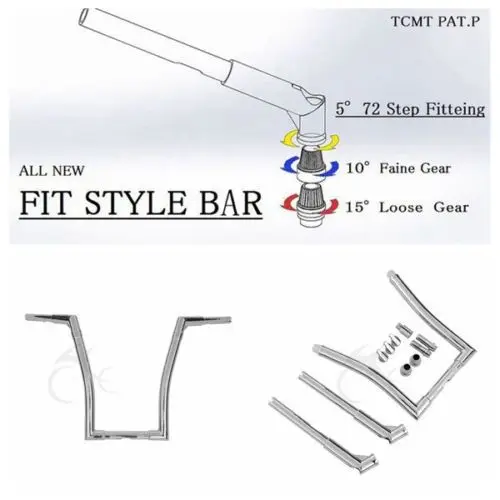 Chrome Ape Hanger Bar 16 "Rise Manubrio Per Harley Flst Fxst Sportster Xl Forty-Eight Dyna Low Rider