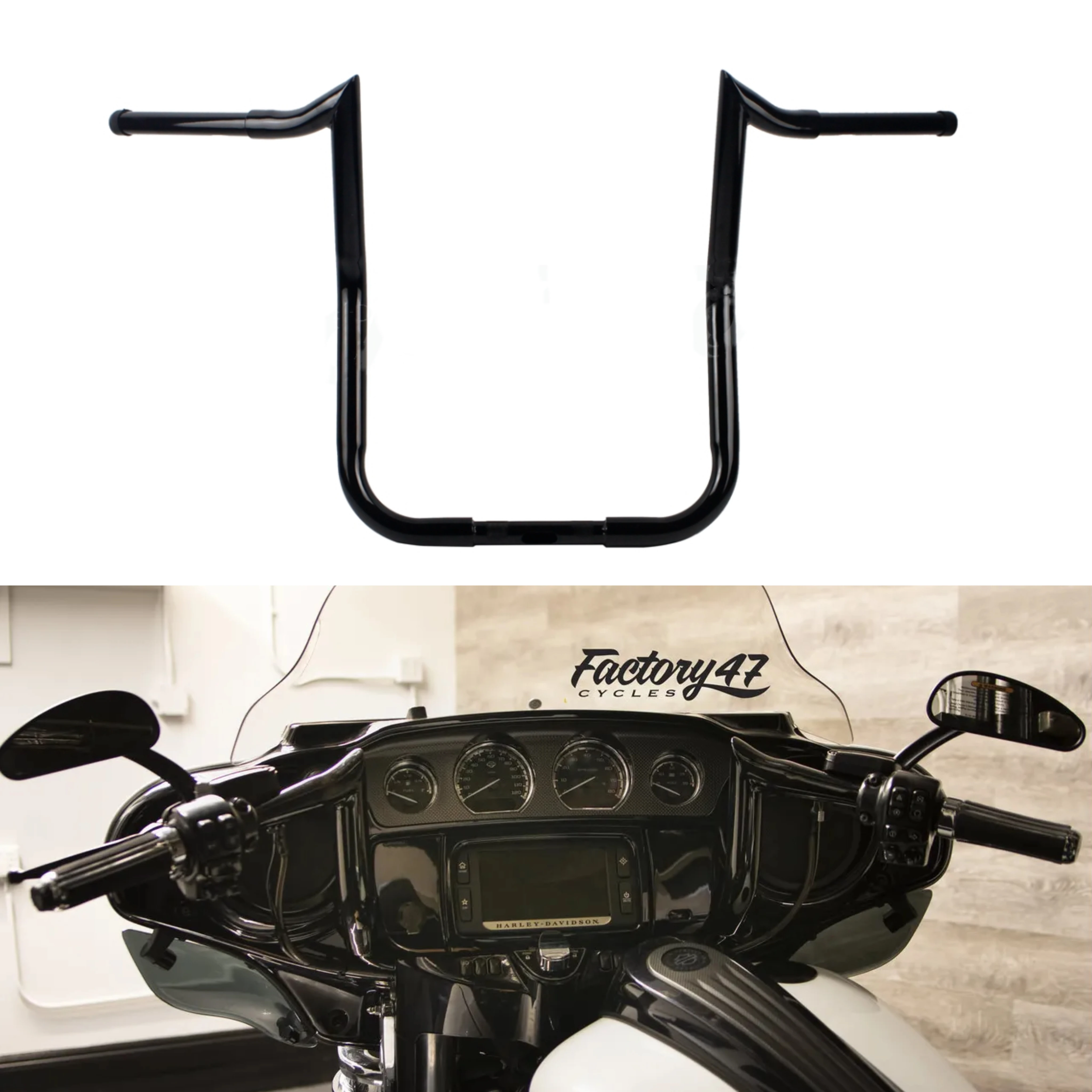 Moto 12 "/ 14"/ 16 "Ape Hanger Manubri 1.25" Monkey Iron Bar Per Harleystreet Glide Cvo Tri Glide Electra Glide Standard