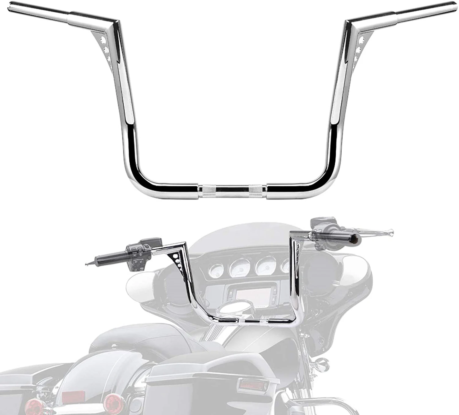 Accessori Moto 12 "14" 16 "Rise Ape Hangers Rise Ape Z Hangers Manubrio Per Electra Glide Street Glide 1-1/4'' Manubrio