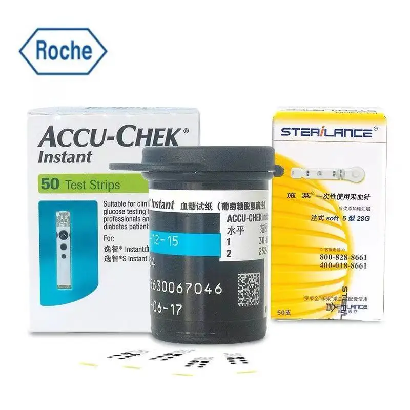 (Exp: Massimo) Roche Accu Chek Instant Diabet Glucose Accu Chek Glucosio Strisce Reattive Ago Da Raccolta Del Sangue Gratuito