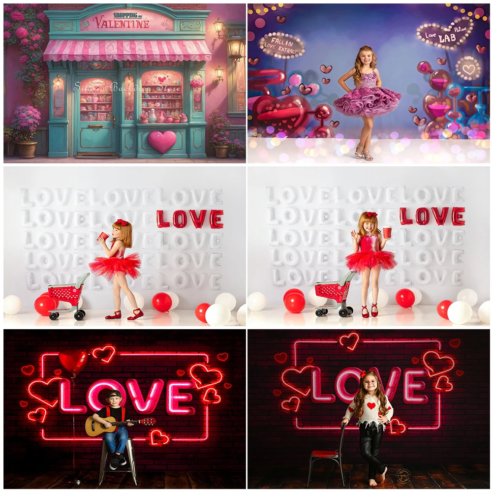 Shopping For My Valentine Photo Background Cupids Cakes Kids Portrait Photo Studio Puntelli Love Poision No Photography Background