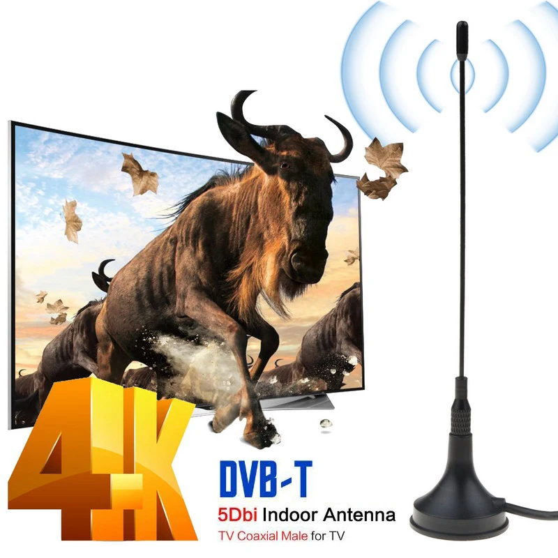 Kebidumei 5Dbi Dvb-T/T2 Mini Antenna Tv Freeview Indoor Hdtv Antenna Digitale Ripetitore Di Segnale Aereo Per Dvb-T Antena Tv Hdtv Box