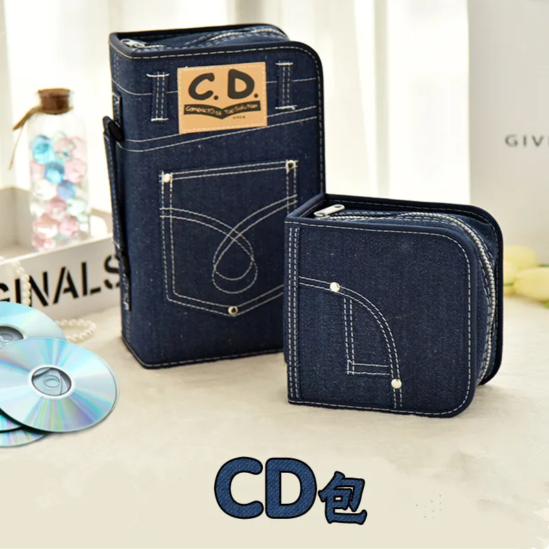 60/128Pcs Capacità Cd Borse Durevole Denim Ziplock Dvd Storage Case Porta Album Portatile Car Movie Music Disco Cover Protettiva