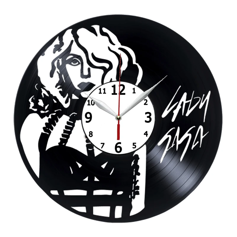 Lady Gaga Orologio Da Parete Con Registrazione In Vinile Fatto A Mano Fan Gift Vinyl Cd Hanging Clock Black Living Room Home Bedroom Cafe Decor