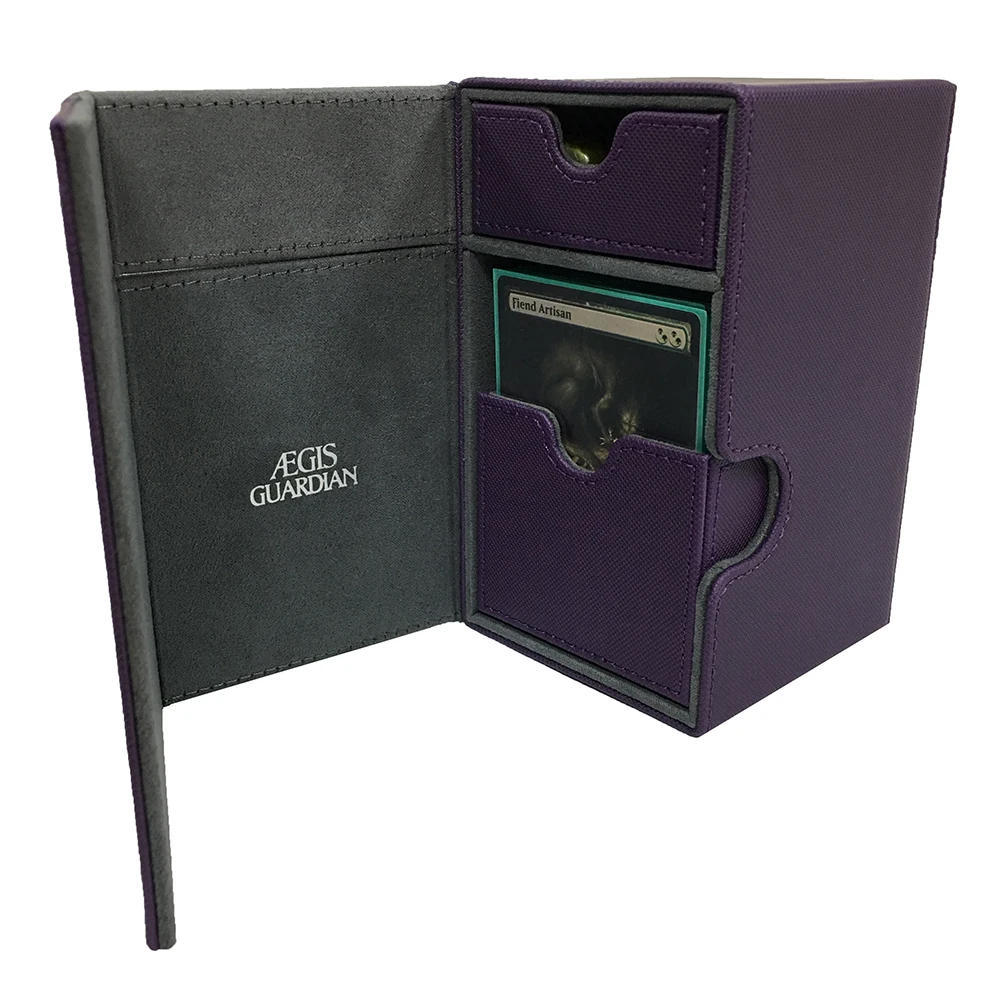Aegis Guardian 100 + Tcg Deck Box Card Case Collector Per Mtg Yugioh Collection: Colore Viola
