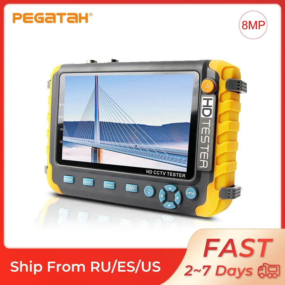 Pegatah Iv8W 8Mp Ahd/Cvi/Tvi Cvbs Cctv Tester Telecamere Cctv Tester Tester Ahd Tester Con Ingresso Hdmi Vga Video Tester Cftv Mini Monitor