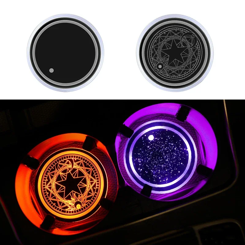 2Pcs Led Car Logo Lights Portabevande Sottobicchiere Luminoso Luce Per Saab Scania 9-3 93 9-5 9 3 9000 9 5 Emblem Accessori Per Auto