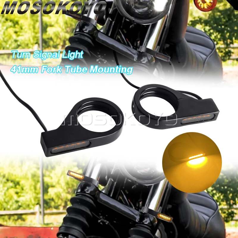 41Mm Fork Tubes Led Indicatore Di Direzione Bullet Mini Indicatori Di Direzione Indicatore Di Direzione Lampeggiatore Per Harley Sportster 883 1200 Dy