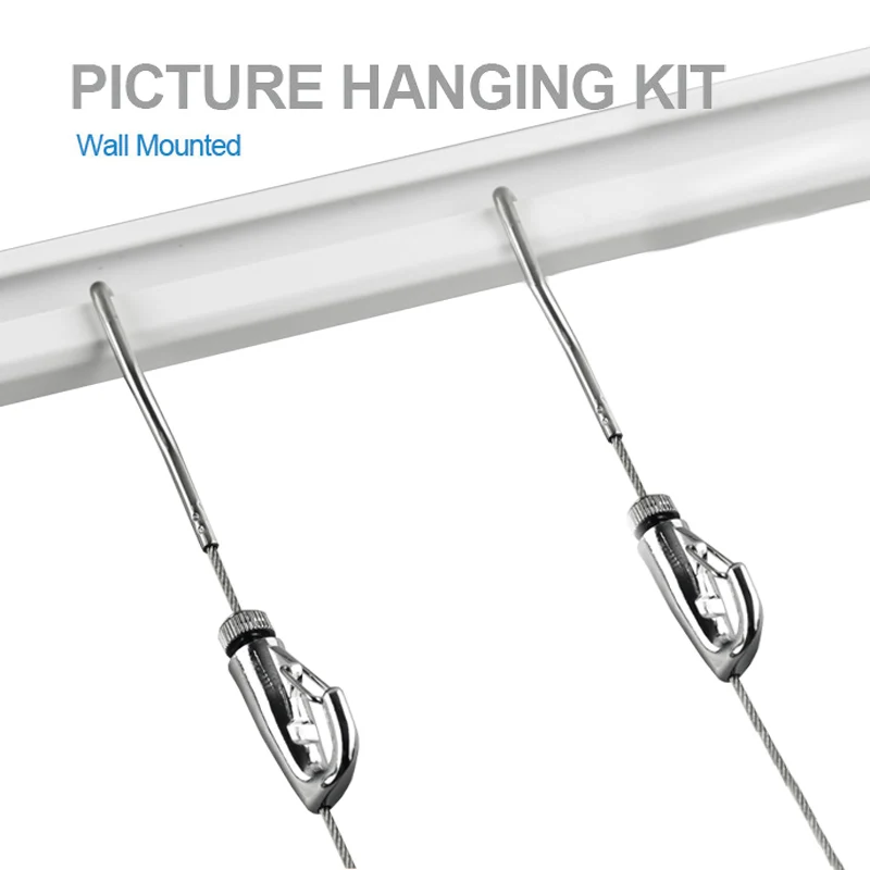 Spedizione Gratuita Picture Hanging System Appendini Per Cornici Galleria Di Binari Bianchi Picture Wall 4 * C-Rail (90Cm),5 Cavi, 10 Ganci