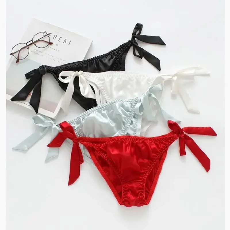 Pure Desire Emotional Appeal Lace-Up Underwear Womens Fashion Bikini 100% Seta Di Gelso Intimo Intimo Seta Plus Size