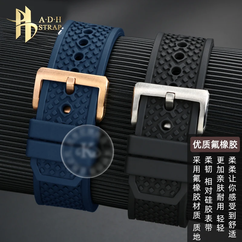 Cinturino Per Orologio In Fluorurubber Di Alta Qualità Per Blancpain Fixty Fazomros 5015 5054 Black Knight Citizen Blue Angel At8020 Cinturino Da Uomo