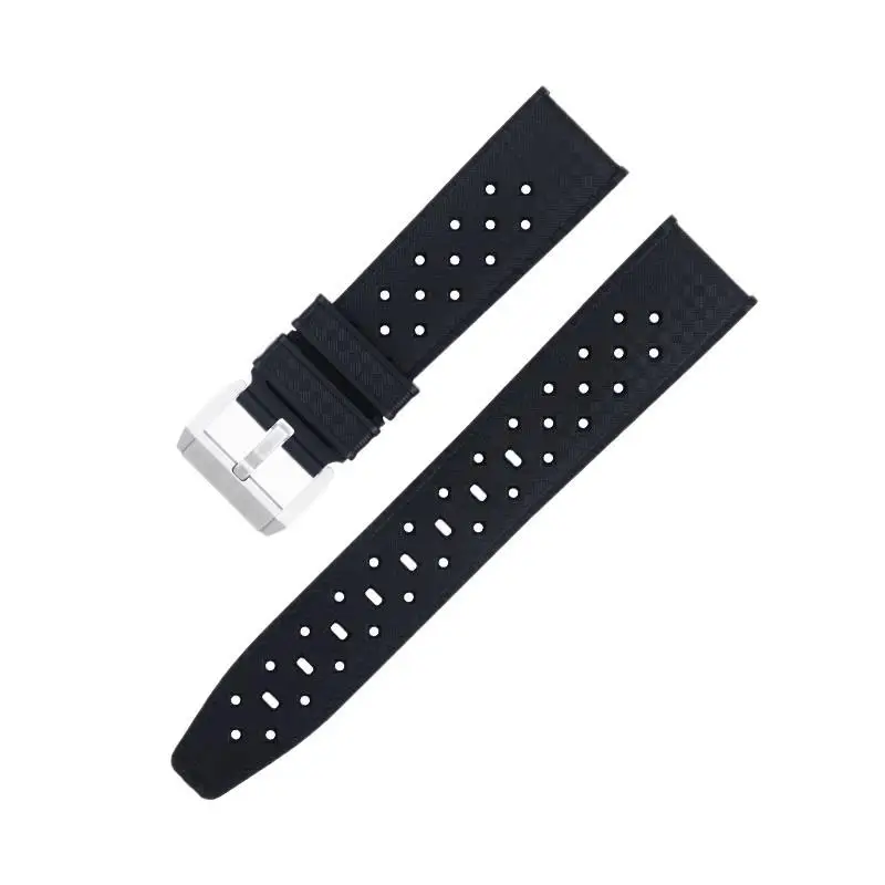 Pcavo Per Fifty Fathoms 5008B Barakuda Series Watch Bracciale 20Mm Per Cinturino Blancpain Cinturini In Gomma Siliconica Nera Sostituire