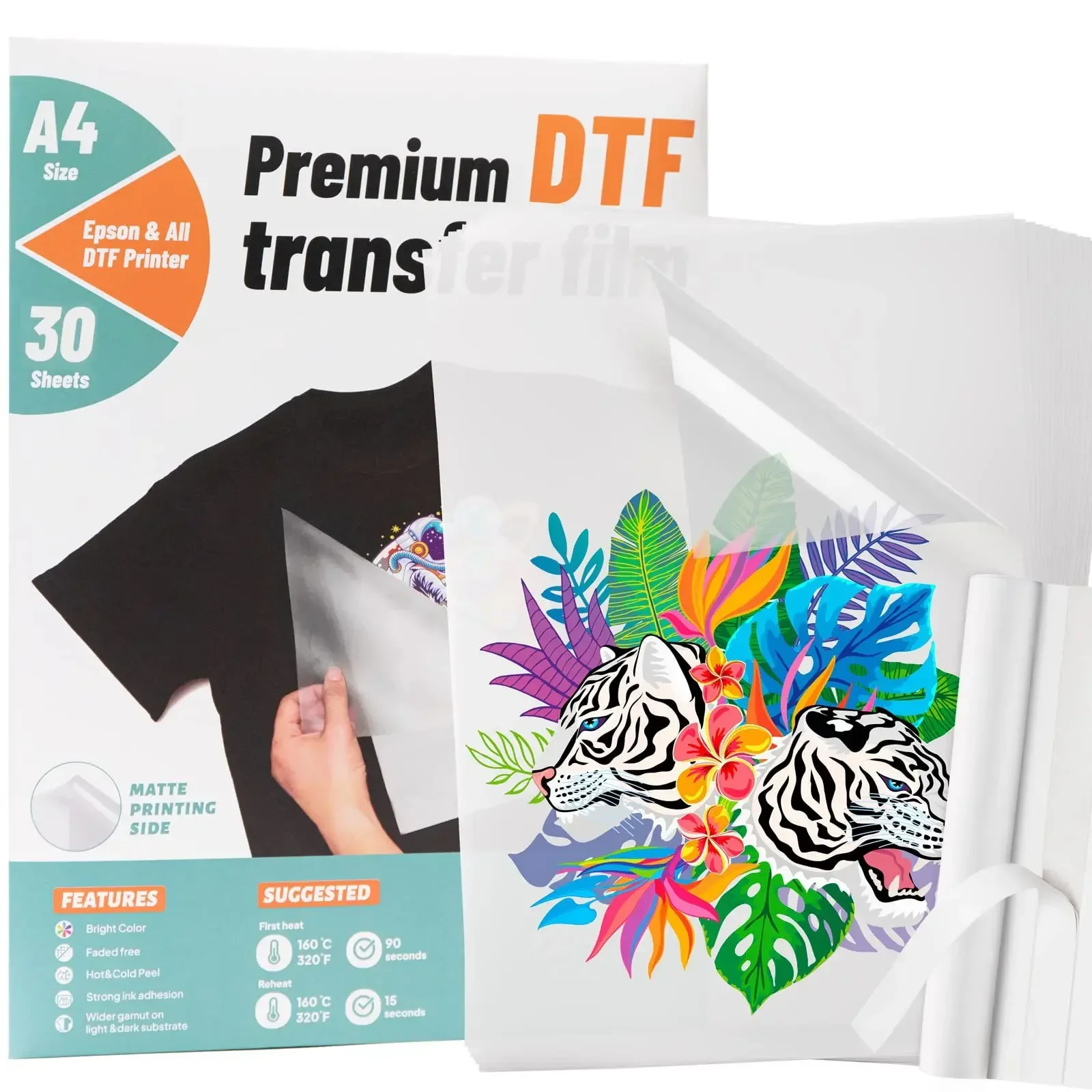 Lucky Goddness A3 A4 100 Pcs Dtf Transfer Film Pet Heat Transfer Paper Fogli Di Pretrattamento Per Dyi Direct On T-Shirt Borse Tessili