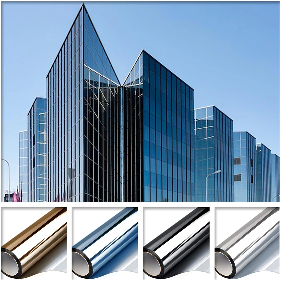 Afdb Window Film One Way Daytime Privacy Autoadesivo Sun Blocking Anti Uv Riflettente Window Tint Per Home Office Silver