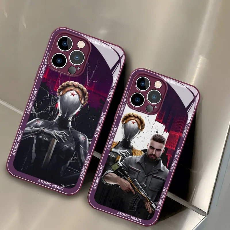 Gioco Atomic Heart Phone Case Vetro Temperato Per Iphone 14 Pro Max 13 11 12 Mini 14 Plus Cover Posteriore Di Design Di Lusso