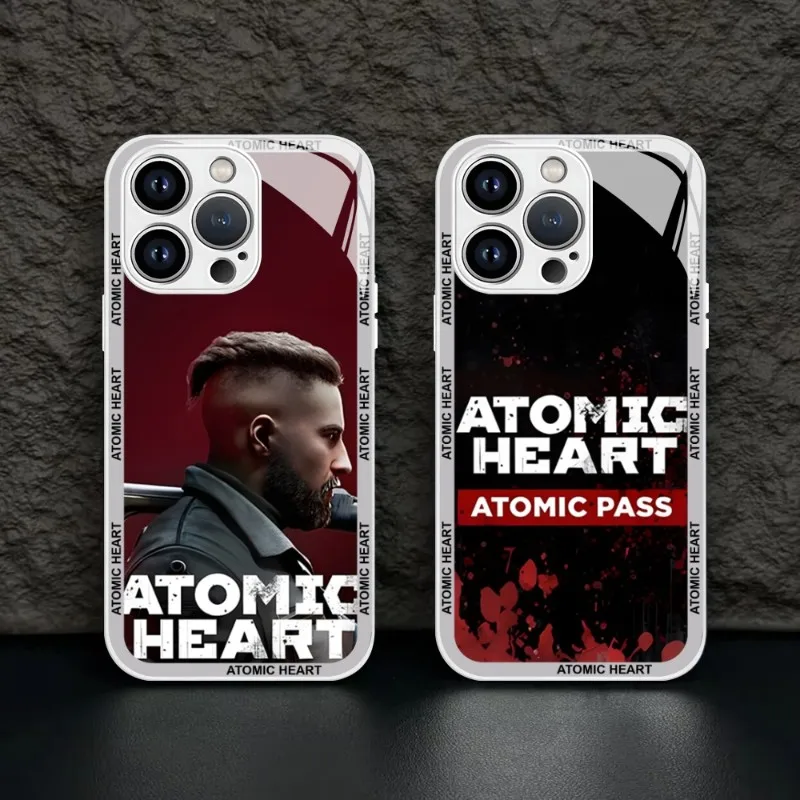 Gioco Atomic Heart Phone Case Vetro Temperato Per Iphone 14 Pro Max 13 11 12 Mini 14 Plus Cover Posteriore Di Design Di Lusso