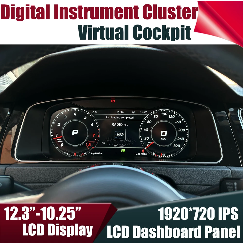 Digital Virtual Cockpit Instrument Cluster Per Vw Golf 6 7 Mk6 Mk7 Passat B7 B8 Cc Tiguan Jetta Lcd Cruscotto Pannello Tachimetro