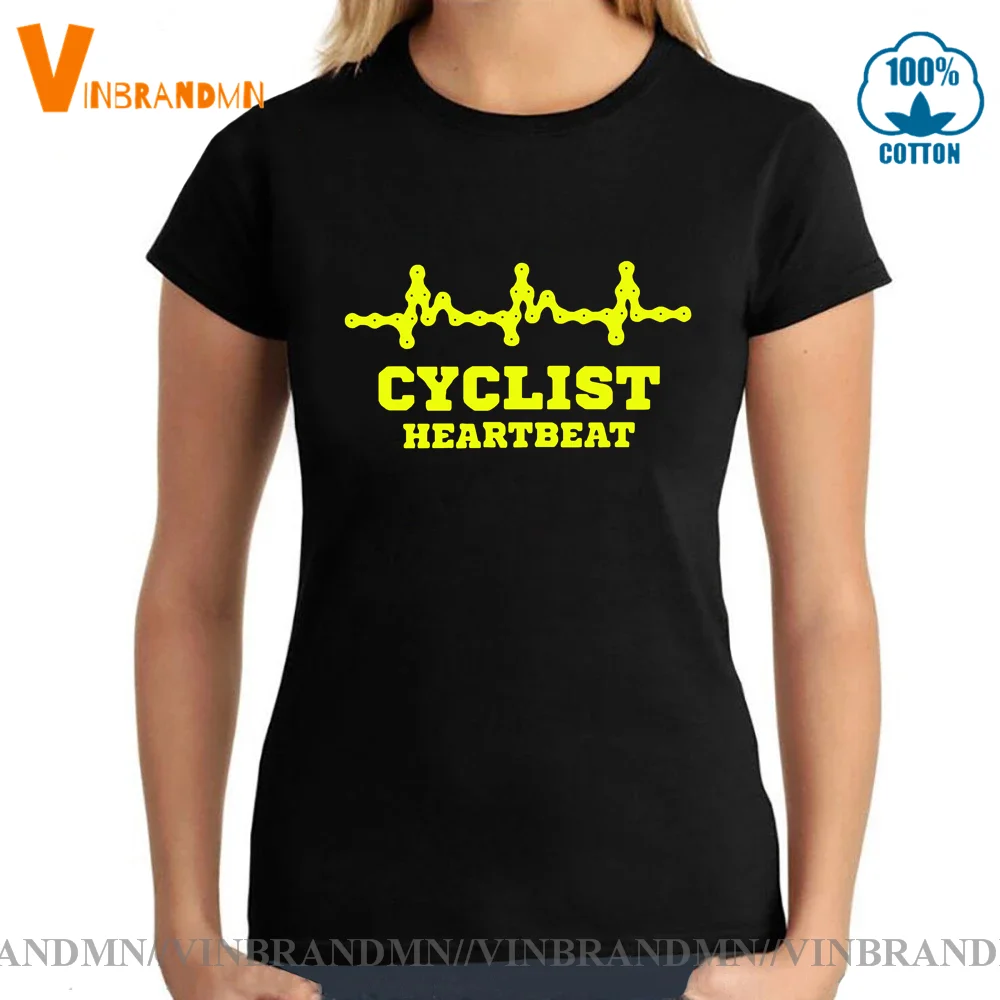 Heartbeat Mountain Road Bike Shirt Funny Bicycle Tees Women Casual Bike Lover Felpa Mtb Ciclismo Ciclista