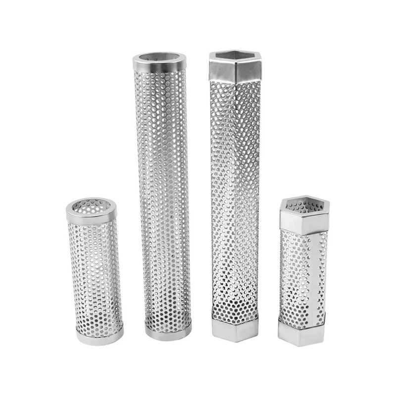 Tubo Per Affumicatore A Pellet Rotondo/Esagonale Da 6/12 Pollici In Acciaio Inossidabile Per Barbecue A Pellet Per Generatore