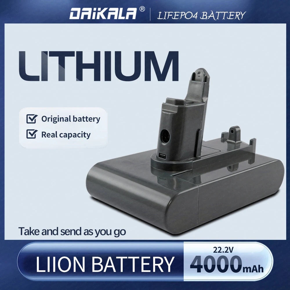 Batteria Sottovuoto Agli Ioni Di Litio 22.2V 4000Mah Per Dyson Dc35 Dc45 Dc31 Dc34 Dc44 Dc31 Animal Dc35 Animal 917083-01 L50