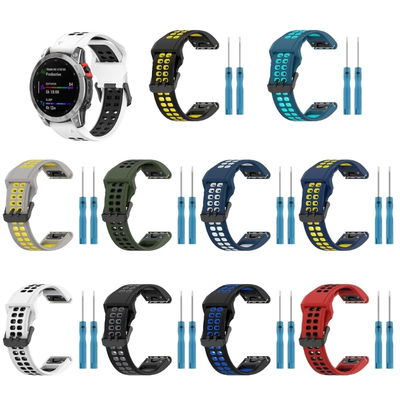 Cinturino In Silicone Per Fenix ​​7S/7S Solar/7S Sapphire Solar/6S/6S Pro/5S/5S Plus Instinct 2S Dual Colors Brac