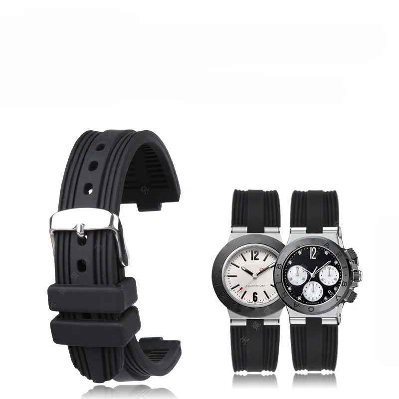 Per Bvlgari Cinturino Interfaccia Convesso Bvlgari Diagono Silicone Gomma Di Alta Qualità Uomo Donna Impermeabile Sport 22*7Mm Cinturini
