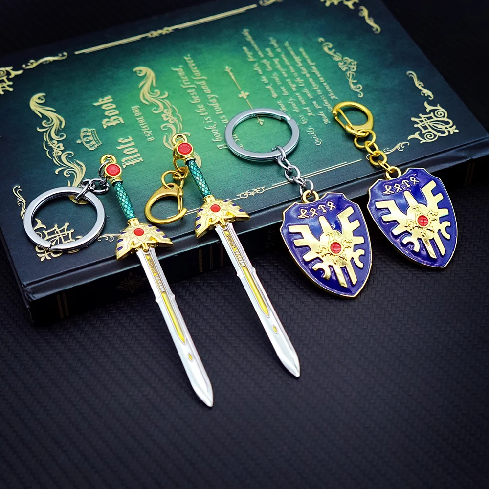 Doragon Kuesuto Portachiavi Shield Sword Of Road Portachiavi Dragon Quest Portachiavi Per Uomo Accessori Di Gioco Car Llaveros