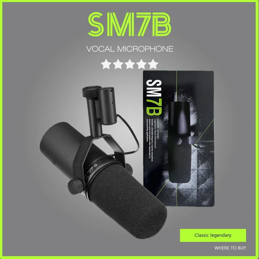 Microfono Dinamico Cardioide Sm7B Microfono A Risposta In Frequenza Selezionabile Da Studio Sm7B Per Podcasting Di Registrazione In Live Stage