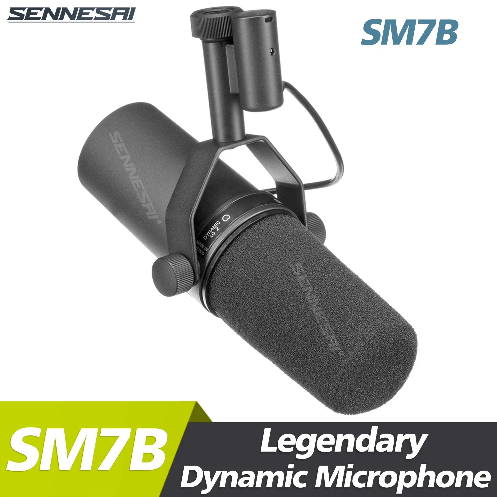 Sennesai Sm7B/Sm7B Microfono Dinamico Cardioide Professionale Microfono A Risposta In Frequenza Da Studio Per Live Vocals Performance Di Registrazione